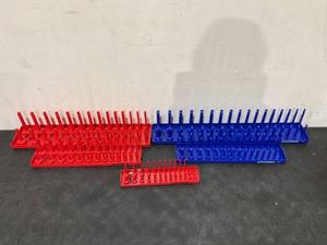 lot 217 image: OEMTOOLS 5 Piece SAE and Metric Socket Tray Set