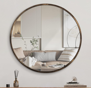 lot 238 image: 1st owned Round Wall Mirror Bronze 20 Inch