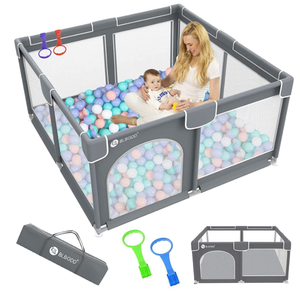 lot 296 image: Baby Playpen,59x 59Playpen for Babies with Mat