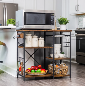 lot 48 image: SUPERJARE Kitchen Bakers Rack with Power Outlet