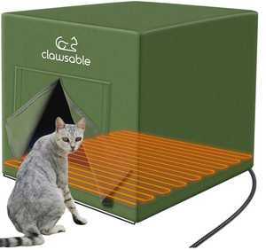 lot 187 image: Clawsable Large Heated Cat House for Outdoor