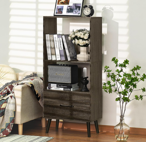 lot 432 image: LELELINKY Open Bookshelf, 3 Tier Black