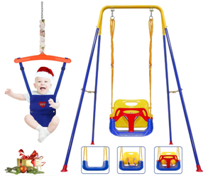 lot 452 image: 3-in-1 Toddler Swing Set and Baby Jumper