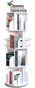 lot 462 image: YGYQZ 4 Tier Rotating Bookshelf - 360 View Display