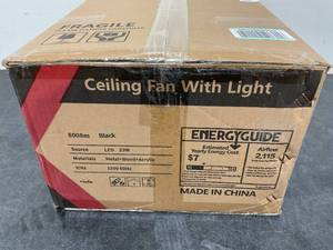 lot 548 image: Surtime Modern Black Ceiling Fans with Lights and Remote