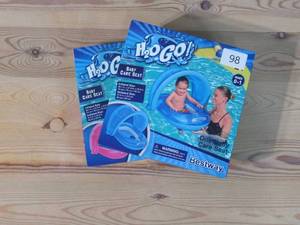 lot 45 image: Set of 2 H2OGo Bestway - UV Careful Baby Care Seat Pool Floats, 1-Pink, 1-Blue