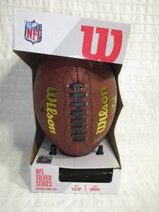 lot 25 image: NFL TAILGATE FOOTBALL-Silver Series-Junior Size-Pump and Tee Included