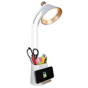 lot 66 image: Ottlite LED Desk Organizer Lamp with Wireless Charging Stand  WHITE