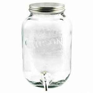 lot 96 image: Gibson General Store 1 Gallon Mason Beverage Dispenser - Square - Clear - Glass