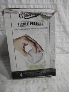 lot 136 image: Masontops 4pk Pickle Pebble Fermentation Weights - Wide