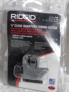 lot 111 image: Rigid 316 in. to 1516 in. 104 Close Quarters Copper, Aluminum, Brass, and Plastic Tubing Cutter, Multi-Use Tubing Tool