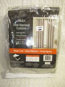 lot 130 image: SunBlk Everly Total Blackout Window Curtain Panel, 2-Pack, KINSLEY TAUPE