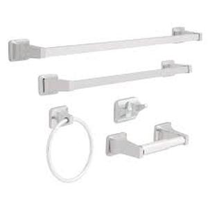lot 178 image: Franklin Brass Futura 4 -Piece Bath Hardware Set with Mounting Hardware in Chrome