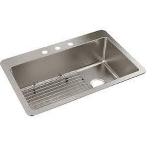 lot 243 image: Elkay Avenue 33 in. Drop inUndermount Single Bowl 18 Gauge Stainless Steel Kitchen Sink with Bottom Grid
