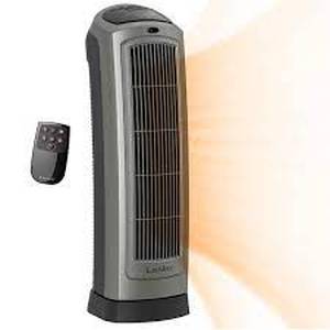 Lot of Lasko 1500W 22 in. Gray Electric Tower Ceramic Space Heater with Digital Display, Thermostat and Remote Control Customer Returns See Pictures