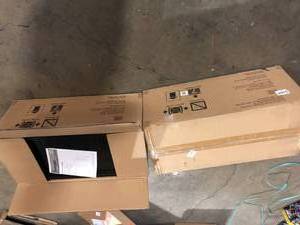 Lot of 2 Husky Ready-to-Assemble 24-Gauge Steel Wall Mounted Garage Cabinet in Black (28 in. W x 29.7 in. H x 12 in. D)  Customer Returns See Pictures