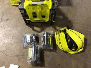 RYOBI 40V 1800-Watt Portable Battery Power Station Inverter Generator and 4-Port Charger with (2) 6.0 Ah Batteries Customer Returns See Pictures
