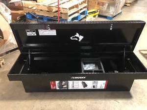 Husky 71.36 in. Matte Black Aluminum Full Size Crossbed Truck Tool Box Customer Returns See Pictures