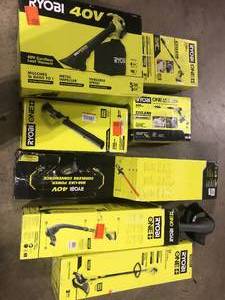 Lot of Assorted Ryobi Lawn Care Items Various Models and Conditions Customer Returns See Pictures