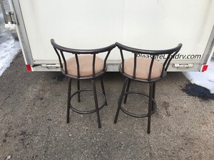 lot 4 image: 2 - Metal Framed Swivel Stools
