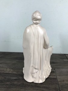 lot 50 image: Vintage 1960s Joseph, Mary, Baby Jesus White Ceramic Mold Holy Spiritual Religious Figural Low Height Statue by Atlantic Mode
