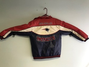 lot 51 image: Vintage Nike New England Patriots Leather Football Jacket Size Large