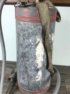 lot 57 image: Vintage Hudson Pump Sprayer, Metal Sprayer, Garden Sprayer, Galvanized Canister, Vintage Garden Tool, Pump Sprayer with Strap, Landscape