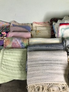 lot 148 image: Lot of Rugs, Blankets, Knitted Items and More