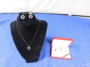 lot 161 image: 2 necklace sets with stones