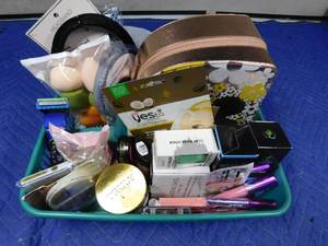 lot 182 image: Basket of new make-up, hair accessories and more