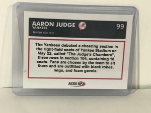 lot 368 image: AARON JUDGE aceo rp custom 1989 fleer style Baseball Card #99