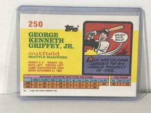 lot 375 image: 1990 Topps Big Card Ken Griffey Jr. Baseball Card #250