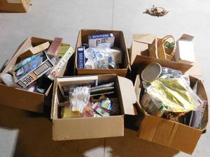 lot 290 image: 4 boxes of craft and party supplies and more