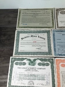 lot 397 image: 9 - Vintage Collectible Stock Bonds