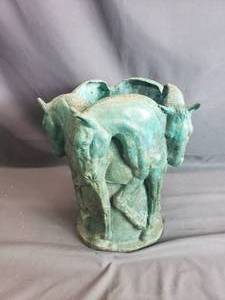 Metal Horses Vase