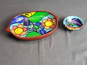 Colorful Display Plate and Bowl
