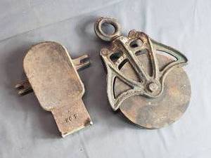 Wood Pulley and Metal Piece