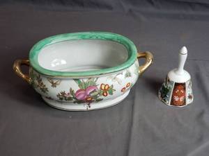 Asian Decorated Bowl and Bell