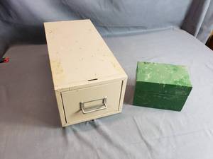 Recipe Card Box and Metal Drawer