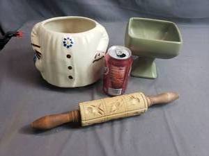 Cookie Jar, Planter, Decorative Rolling Pin