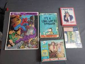 Vintage Book, Puzzles and More