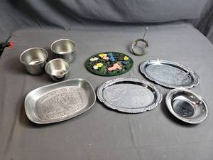 Decorative Metal Plates, Bowls