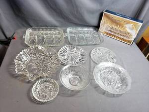 Crystal Serving Plates and Bowl