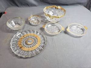Gold Enhanced Crystal Plates and Bowls