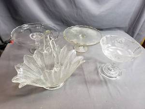 Crystal Cake Platters and Basket