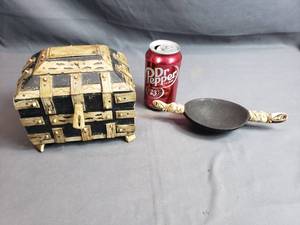 Ivory Decorated Box and Bowl