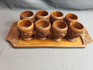 Hand Carved Bowls and Tray from Thailand