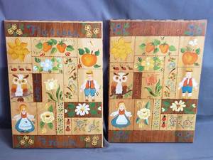 Folk Art Painted Wood Boards