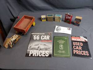 Vintage Horse and Wagon and Various Vintage Product Boxes and Tin