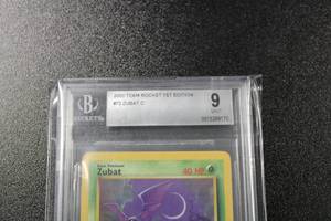 lot 16 image: 2000 Pokemon Team Rocket 1st Edition Zubat 7082 BGS 9